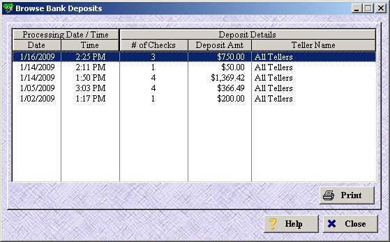 bank deposits window